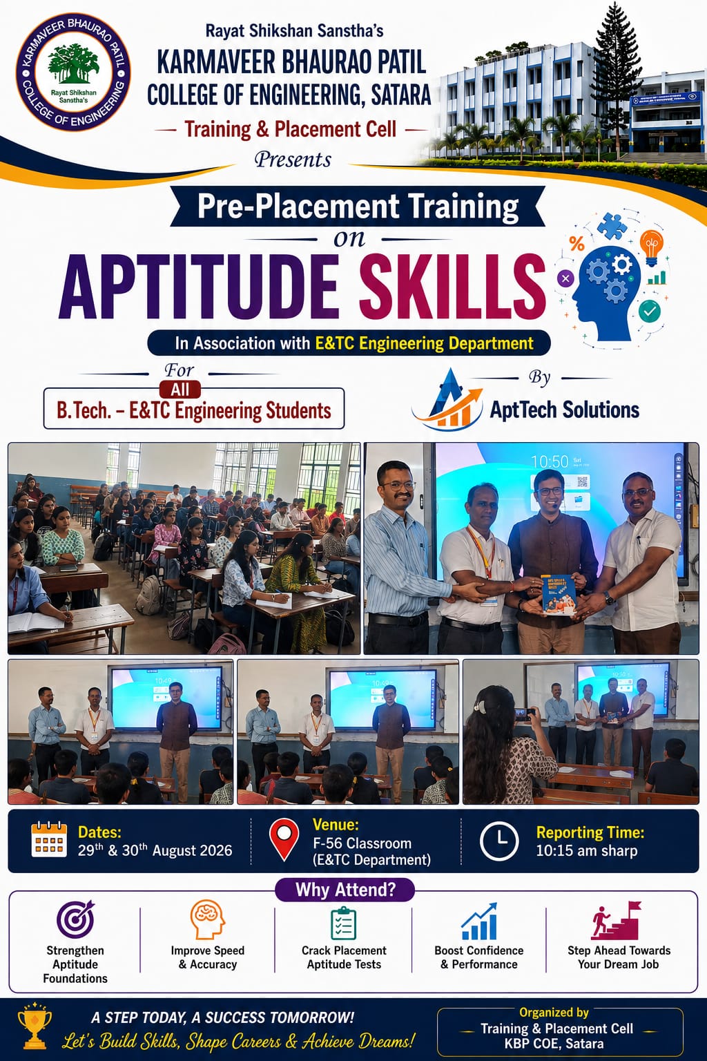 Inaguration of Aptitude Training of  B.Tech.-E&TC and CSE students on 29.08.2026