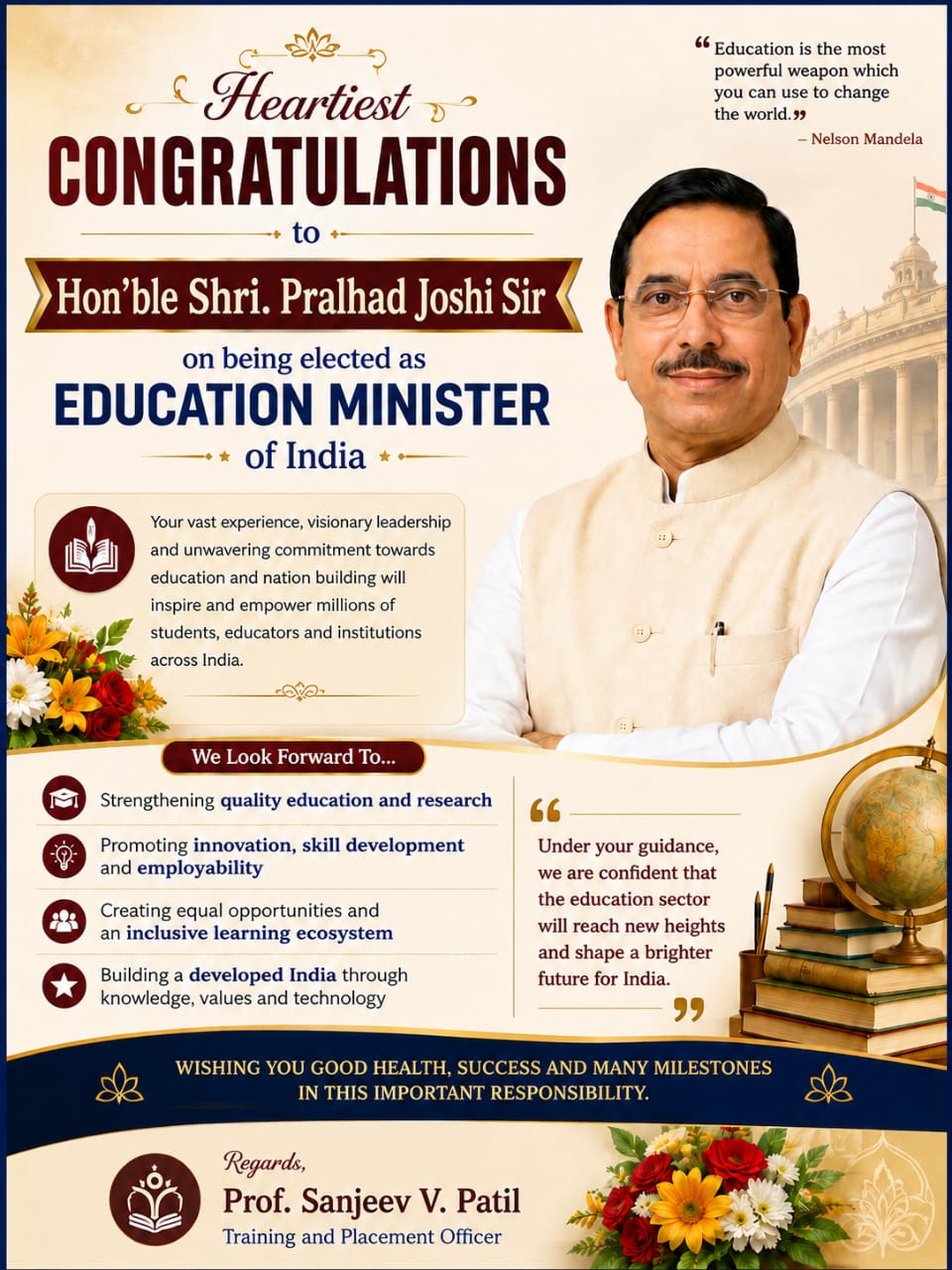 Congatulations Our New Elected Education Minsister