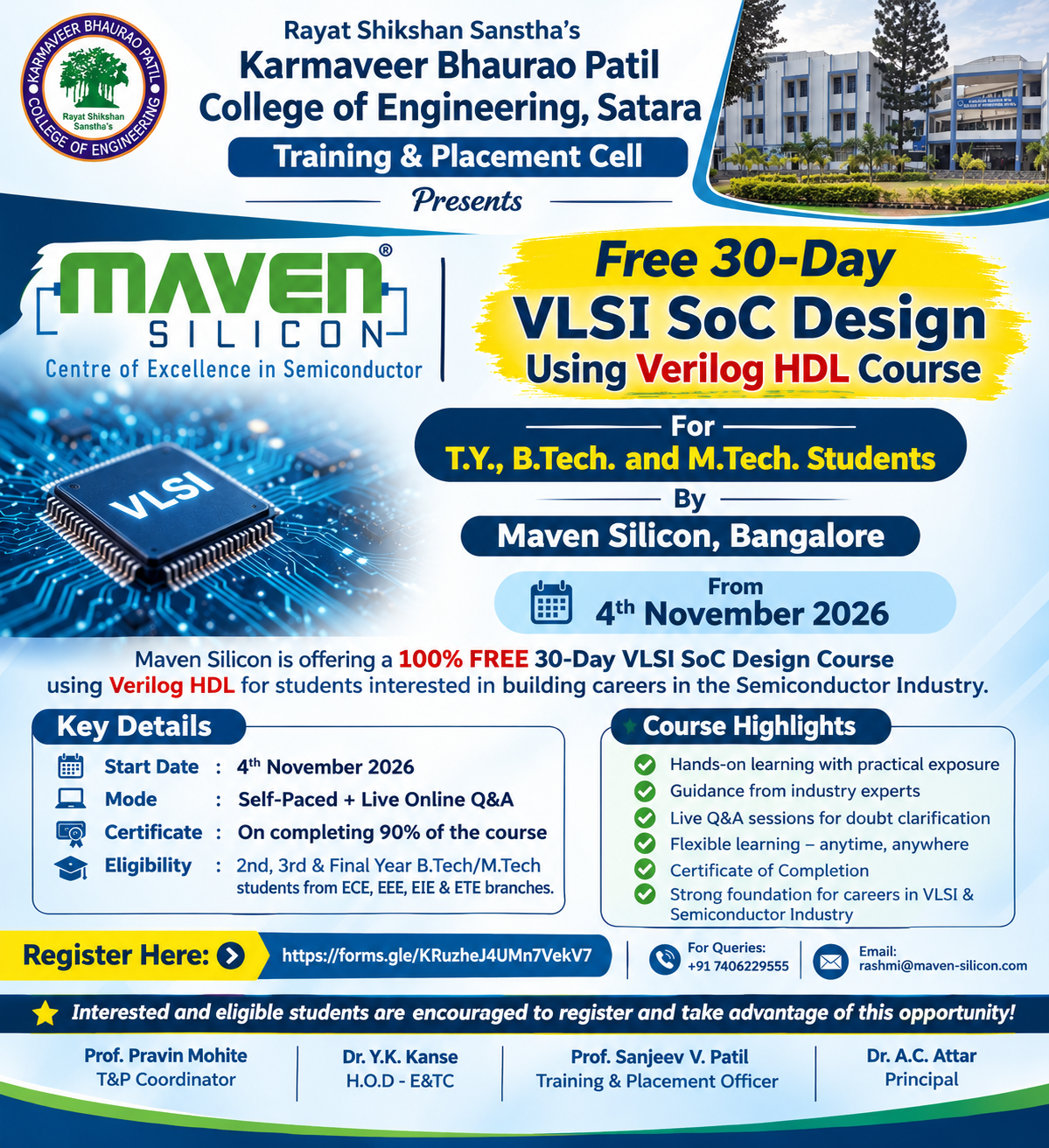 Free 30-Day VLSI SoC Design Course – Maven Silicon