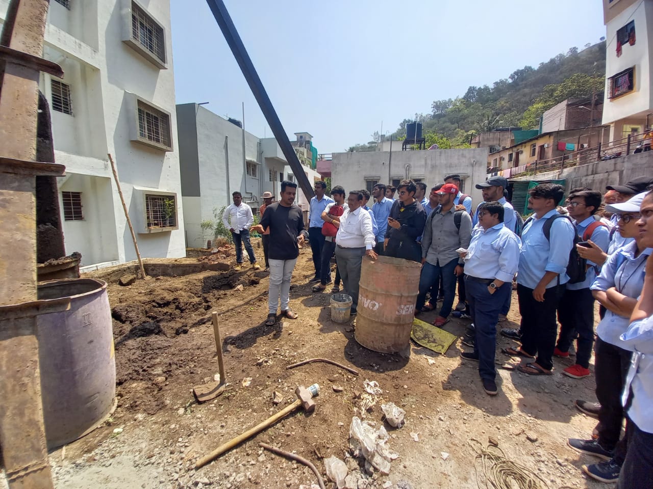 Visit to Pile foundation site near Adalat Wada