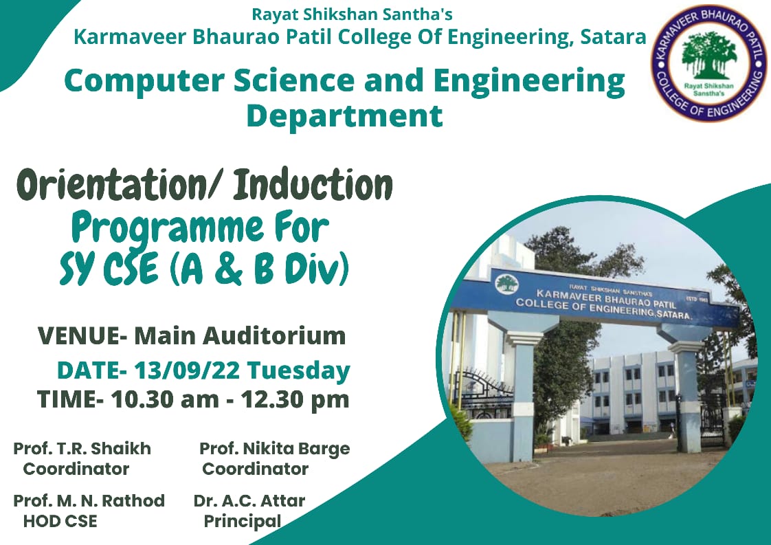 CSE Dept Induction Program for SY A and B Div 22-23
